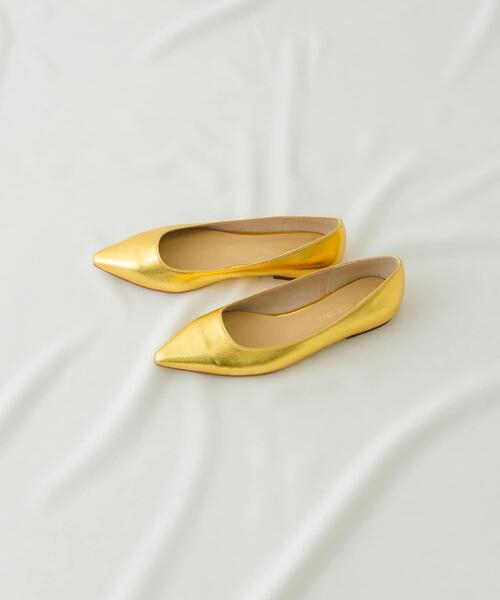 RODE SKO（ロデスコ）の「『MADE IN JAPAN』ポインテッドフラットパンプス（パンプス・レディース・ゴールド/ブラック・37/36/38）」の17枚目の写真