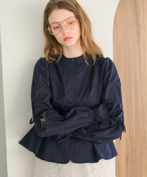 ブラウス シャツ Front embroidery peplum blouse レディース FIKA. ブラウス シャツ Front embroidery peplum blouse