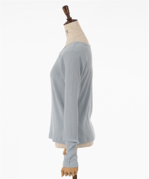axes femme(アクシーズファム)の「2WAYパール付クロスプルオーバー(Tシャツ/カットソー・レディース・チャコール/サックスブルー/ブラック・FREE)」の8枚目の写真