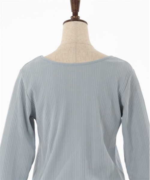 axes femme(アクシーズファム)の「2WAYパール付クロスプルオーバー(Tシャツ/カットソー・レディース・チャコール/サックスブルー/ブラック・FREE)」の13枚目の写真