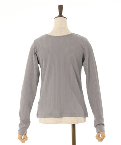 axes femme(アクシーズファム)の「2WAYパール付クロスプルオーバー(Tシャツ/カットソー・レディース・チャコール/サックスブルー/ブラック・FREE)」の18枚目の写真
