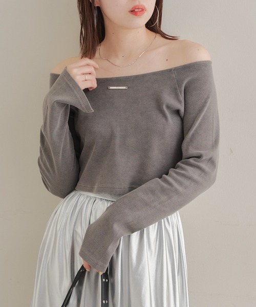 Chico（チコ）の「【追加予約開始/2way】ピグメントオフショルリブT（Tシャツ/カットソー・レディース・ホワイト/ブラック/グレー/ブルー/ブラック系その他2・FREE）」の14枚目の写真