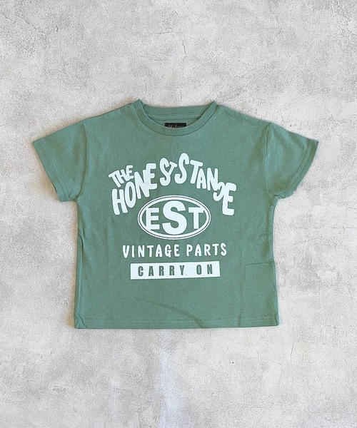 Life Support Products(ライフサポートプロダクツ)の「半袖プリントT(80~150cm)(Tシャツ/カットソー・キッズ・オレンジ/ネイビー/マスタード/チャコール/キナリ/カーキ/ブラック/エメラルド/オフホワイト/杢グレー・80/90/95/100/110/120/130/140/150)」の6枚目の写真