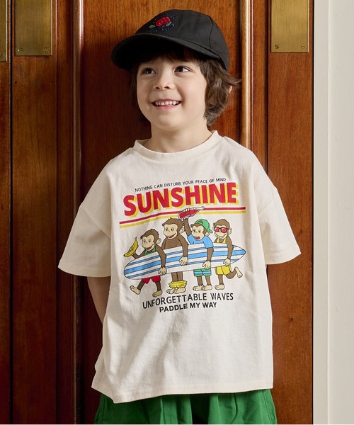 Life Support Products(ライフサポートプロダクツ)の「半袖プリントT(80~150cm)(Tシャツ/カットソー・キッズ・オレンジ/ネイビー/マスタード/チャコール/キナリ/カーキ/ブラック/エメラルド/オフホワイト/杢グレー・80/90/95/100/110/120/130/140/150)」の2枚目の写真