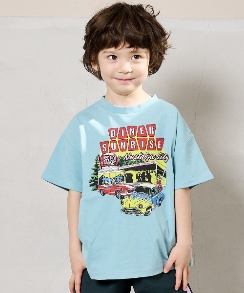Life Support Products(ライフサポートプロダクツ)の「半袖プリントT(80~150cm)(Tシャツ/カットソー・キッズ・オレンジ/ネイビー/マスタード/チャコール/キナリ/カーキ/ブラック/エメラルド/オフホワイト/杢グレー・80/90/95/100/110/120/130/140/150)」の7枚目の写真