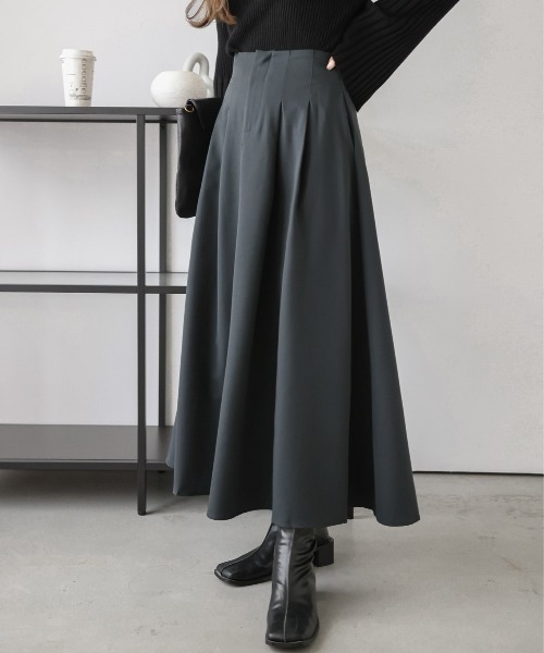 AMELY(エミリー)の「2Wayフレアスカート(スカート・レディース・グレー/ブラック・M/L)」の1枚目の写真