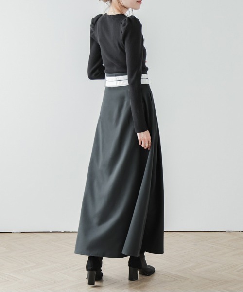AMELY(エミリー)の「2Wayフレアスカート(スカート・レディース・グレー/ブラック・M/L)」の7枚目の写真