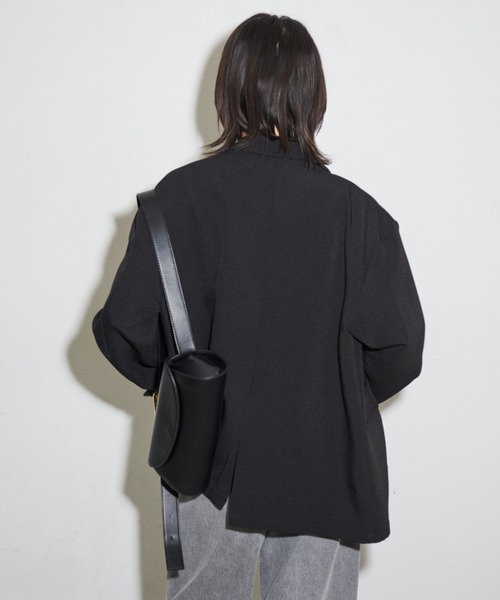 Shelly island（シェリーアイランド）の「オーバーダブルテーラージャケット（テーラードジャケット・レディース・ブラック/ベージュ・FREE）」の11枚目の写真