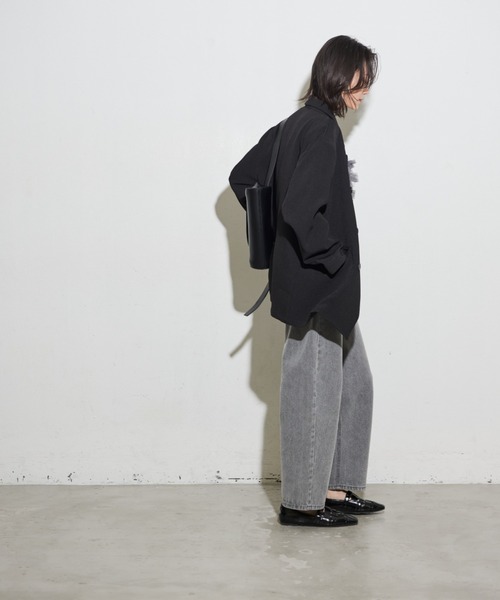 Shelly island（シェリーアイランド）の「オーバーダブルテーラージャケット（テーラードジャケット・レディース・ブラック/ベージュ・FREE）」の13枚目の写真