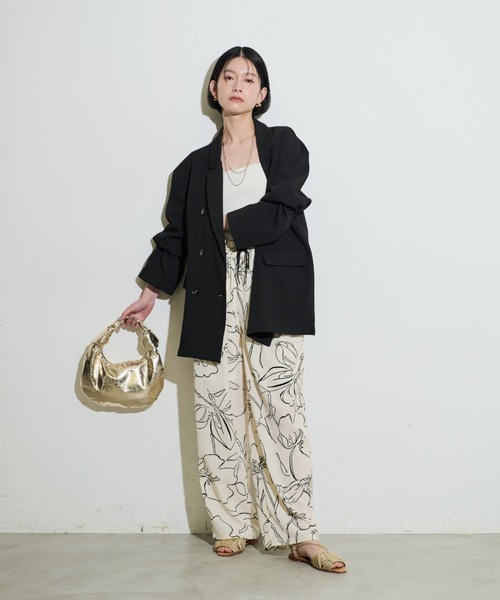 Shelly island（シェリーアイランド）の「オーバーダブルテーラージャケット（テーラードジャケット・レディース・ブラック/ベージュ・FREE）」の19枚目の写真