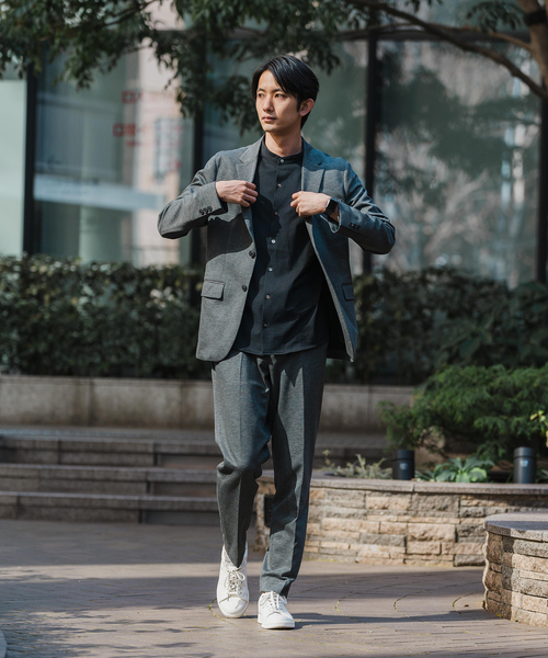 EDIFICE（エディフィス）の「ハウンドトゥース ジャージ 2Bジャケット【セットアップ着用可】（テーラードジャケット・メンズ・ブラウン/チャコールグレー・LARGE/MEDIUM/SMALL/X-LARGE）」の4枚目の写真