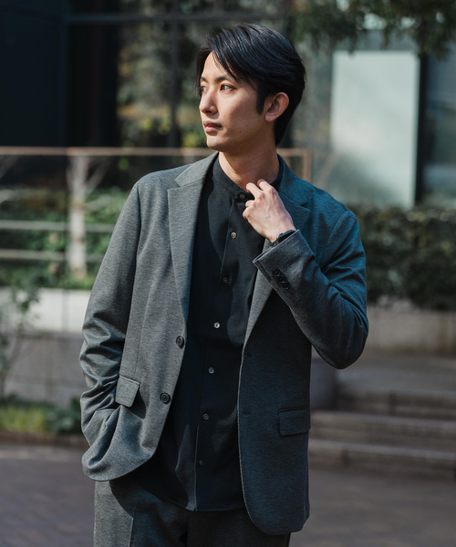 EDIFICE（エディフィス）の「ハウンドトゥース ジャージ 2Bジャケット【セットアップ着用可】（テーラードジャケット・メンズ・ブラウン/チャコールグレー・LARGE/MEDIUM/SMALL/X-LARGE）」の7枚目の写真