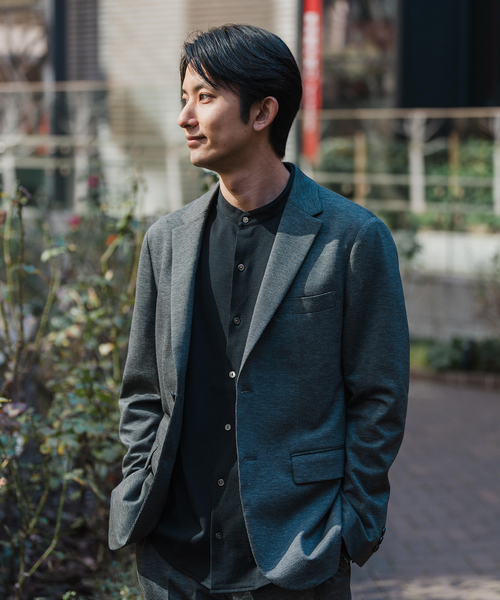 EDIFICE（エディフィス）の「ハウンドトゥース ジャージ 2Bジャケット【セットアップ着用可】（テーラードジャケット・メンズ・ブラウン/チャコールグレー・LARGE/MEDIUM/SMALL/X-LARGE）」の8枚目の写真