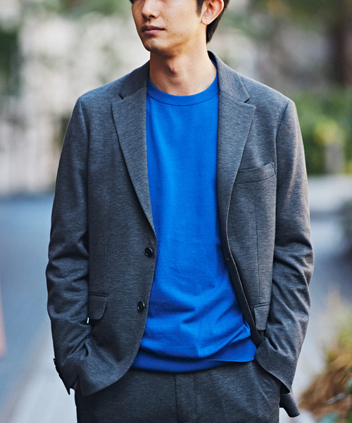 EDIFICE（エディフィス）の「ハウンドトゥース ジャージ 2Bジャケット【セットアップ着用可】（テーラードジャケット・メンズ・ブラウン/チャコールグレー・LARGE/MEDIUM/SMALL/X-LARGE）」の12枚目の写真