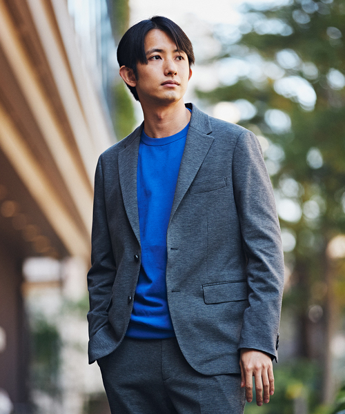 EDIFICE ハウンドトゥース テーラードジャケット EDIFICE（エディフィス）の「ハウンドトゥース ジャージ 2Bジャケット