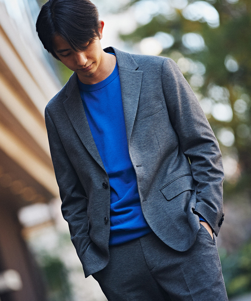 EDIFICE（エディフィス）の「ハウンドトゥース ジャージ 2Bジャケット【セットアップ着用可】（テーラードジャケット・メンズ・ブラウン/チャコールグレー・LARGE/MEDIUM/SMALL/X-LARGE）」の14枚目の写真