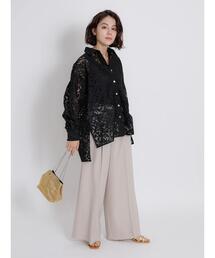 Te chichi CLASSIC（テチチクラシック）の「2wayストレッチストライプワイドパンツ（その他パンツ）」