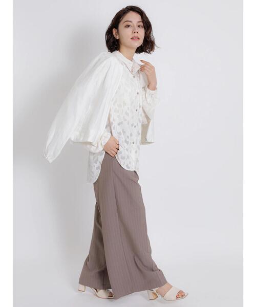 Te chichi CLASSIC（テチチクラシック）の「2wayストレッチストライプワイドパンツ（その他パンツ・レディース・モカ/ベージュ・F）」の2枚目の写真