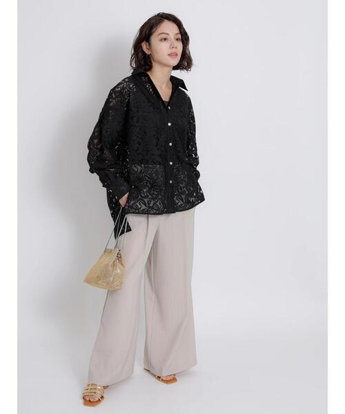 Te chichi CLASSIC（テチチクラシック）の「2wayストレッチストライプワイドパンツ（その他パンツ・レディース・モカ/ベージュ・F）」の4枚目の写真