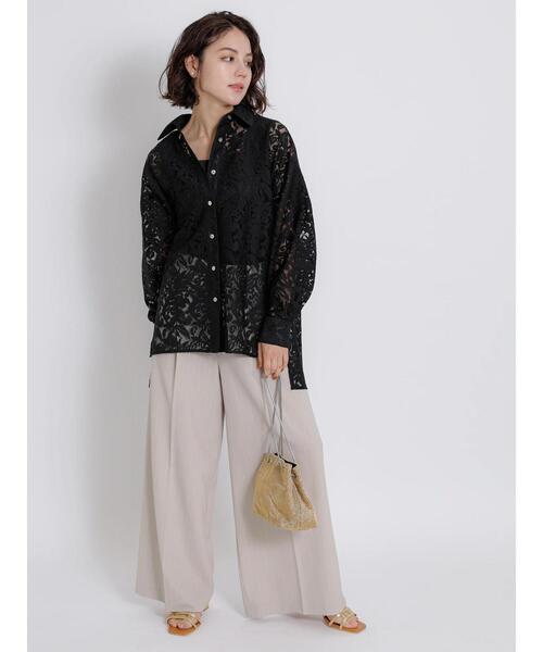 Te chichi CLASSIC（テチチクラシック）の「2wayストレッチストライプワイドパンツ（その他パンツ・レディース・モカ/ベージュ・F）」の6枚目の写真