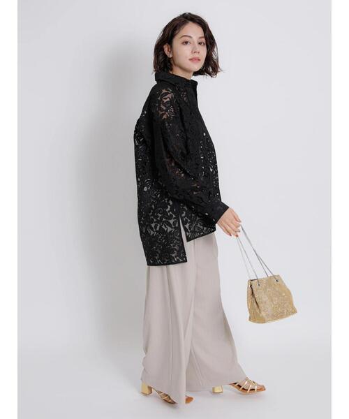 Te chichi CLASSIC（テチチクラシック）の「2wayストレッチストライプワイドパンツ（その他パンツ・レディース・モカ/ベージュ・F）」の7枚目の写真