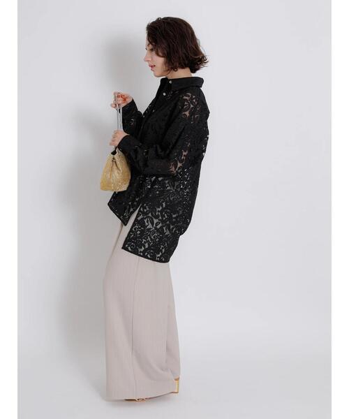 Te chichi CLASSIC（テチチクラシック）の「2wayストレッチストライプワイドパンツ（その他パンツ・レディース・モカ/ベージュ・F）」の9枚目の写真