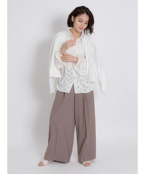 Te chichi CLASSIC（テチチクラシック）の「2wayストレッチストライプワイドパンツ（その他パンツ・レディース・モカ/ベージュ・F）」の11枚目の写真