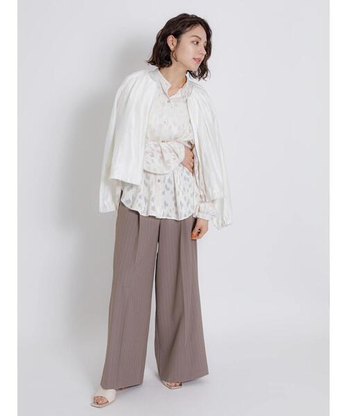 Te chichi CLASSIC（テチチクラシック）の「2wayストレッチストライプワイドパンツ（その他パンツ・レディース・モカ/ベージュ・F）」の13枚目の写真