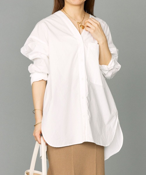 BABYLONE（バビロン）の「[OT]タイプシャツブラウス（シャツ/ブラウス・レディース・ライトベージュ/オフホワイト・フリー）」の3枚目の写真