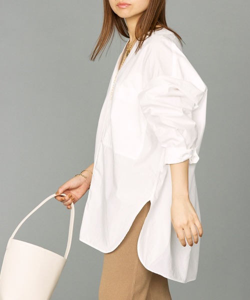 BABYLONE（バビロン）の「[OT]タイプシャツブラウス（シャツ/ブラウス・レディース・ライトベージュ/オフホワイト・フリー）」の4枚目の写真