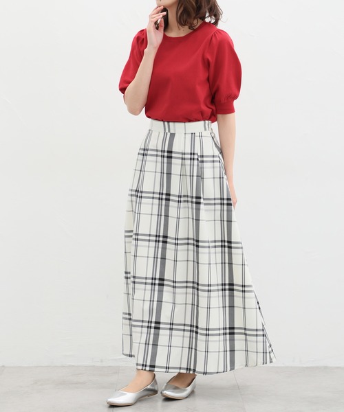 Honeys（ハニーズ）の「５分袖ニットトップス（ニット/セーター・レディース・ブルー/レッド/ベージュ/ブラック/アイボリー・M/S/L）」の14枚目の写真