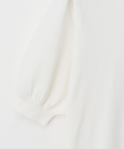 Honeys（ハニーズ）の「５分袖ニットトップス（ニット/セーター・レディース・ブルー/レッド/ベージュ/ブラック/アイボリー・M/S/L）」の19枚目の写真