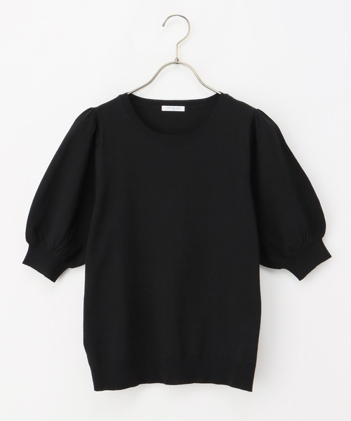 Honeys（ハニーズ）の「５分袖ニットトップス（ニット/セーター・レディース・ブルー/レッド/ベージュ/ブラック/アイボリー・M/S/L）」の20枚目の写真