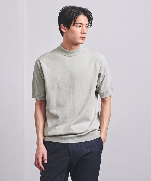 UNITED ARROWS（ユナイテッドアローズ）の「コットン/ポリエステル モックネックニット COZY -ウォッシャブル・抗菌防臭-（ニット/セーター・メンズ・ライトグレー/ホワイト/パープル/ネイビー/ブラック・S/L/XXL/XL/M）」の6枚目の写真