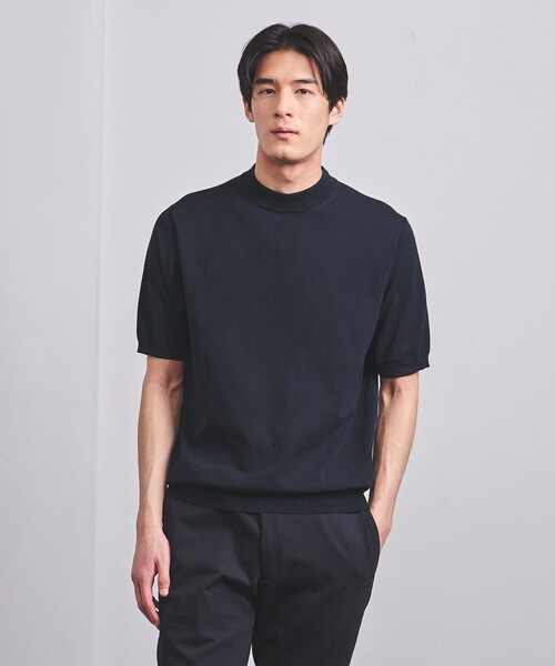 UNITED ARROWS（ユナイテッドアローズ）の「コットン/ポリエステル モックネックニット COZY -ウォッシャブル・抗菌防臭-（ニット/セーター・メンズ・ライトグレー/ホワイト/パープル/ネイビー/ブラック・S/L/XXL/XL/M）」の22枚目の写真