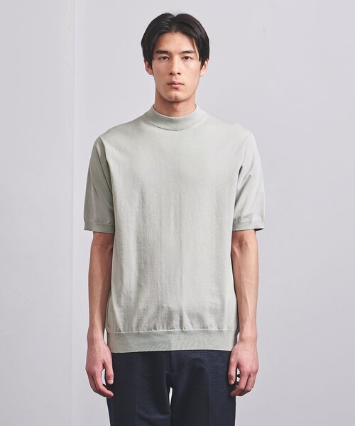 UNITED ARROWS（ユナイテッドアローズ）の「コットン/ポリエステル モックネックニット COZY -ウォッシャブル・抗菌防臭-（ニット/セーター・メンズ・ライトグレー/ホワイト/パープル/ネイビー/ブラック・S/L/XXL/XL/M）」の16枚目の写真