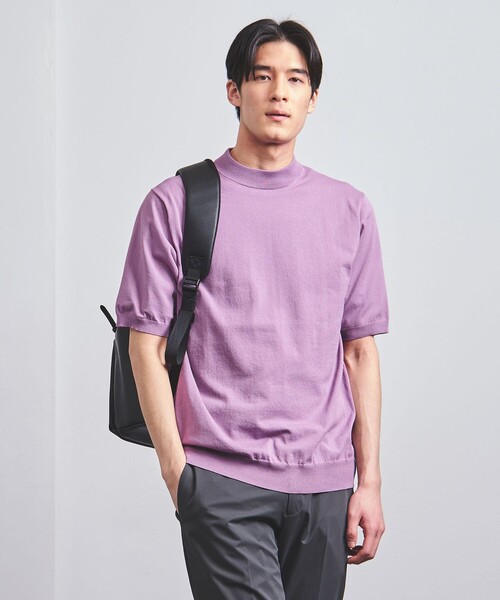UNITED ARROWS（ユナイテッドアローズ）の「コットン/ポリエステル モックネックニット COZY -ウォッシャブル・抗菌防臭-（ニット/セーター・メンズ・ライトグレー/ホワイト/パープル/ネイビー/ブラック・S/L/XXL/XL/M）」の20枚目の写真