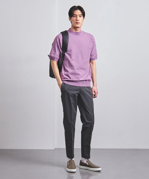 UNITED ARROWS（ユナイテッドアローズ）の「コットン/ポリエステル モックネックニット COZY -ウォッシャブル・抗菌防臭-（ニット/セーター・メンズ・ライトグレー/ホワイト/パープル/ネイビー/ブラック・S/L/XXL/XL/M）」の21枚目の写真