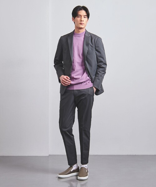 UNITED ARROWS（ユナイテッドアローズ）の「コットン/ポリエステル モックネックニット COZY -ウォッシャブル・抗菌防臭-（ニット/セーター・メンズ・ライトグレー/ホワイト/パープル/ネイビー/ブラック・S/L/XXL/XL/M）」の10枚目の写真