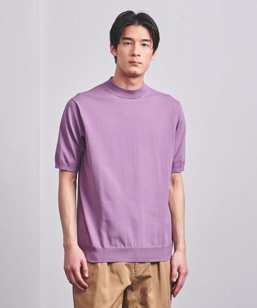 UNITED ARROWS（ユナイテッドアローズ）の「コットン/ポリエステル モックネックニット COZY -ウォッシャブル・抗菌防臭-（ニット/セーター・メンズ・ライトグレー/ホワイト/パープル/ネイビー/ブラック・S/L/XXL/XL/M）」の11枚目の写真