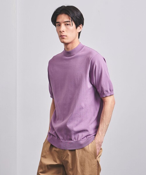 UNITED ARROWS（ユナイテッドアローズ）の「コットン/ポリエステル モックネックニット COZY -ウォッシャブル・抗菌防臭-（ニット/セーター・メンズ・ライトグレー/ホワイト/パープル/ネイビー/ブラック・S/L/XXL/XL/M）」の12枚目の写真