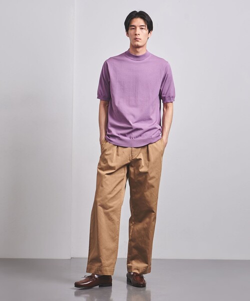 UNITED ARROWS（ユナイテッドアローズ）の「コットン/ポリエステル モックネックニット COZY -ウォッシャブル・抗菌防臭-（ニット/セーター・メンズ・ライトグレー/ホワイト/パープル/ネイビー/ブラック・S/L/XXL/XL/M）」の13枚目の写真