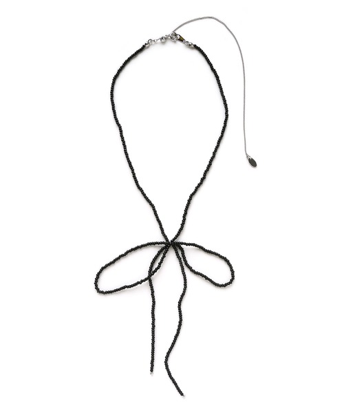 colleca la（コレカラ）の「ビーズリボンネックレス/チョーカー（ネックレス・レディース・ホワイト/ブラック・FREE）」の10枚目の写真