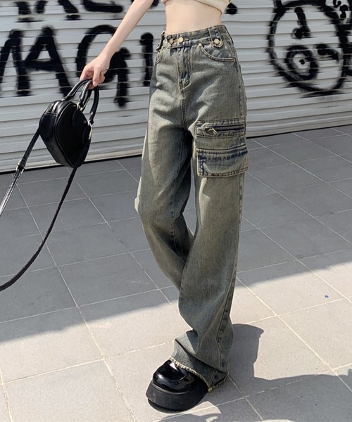 【セール】【Un】【it】【Lilamusant(リラミュゾン)】ヴィンテージライクセミワイドストレートデニムパンツ Y2K 韓国ストリート(デニムパンツ)|Lilamusant(リラミュゾン) 【セール】【Un】【it】【Lilamusant(リラミュゾン)】ヴィンテージライクセミワイドストレートデニムパンツ Y2K 韓国ストリート(デニムパンツ)|Lilamusant(リラミュゾン)