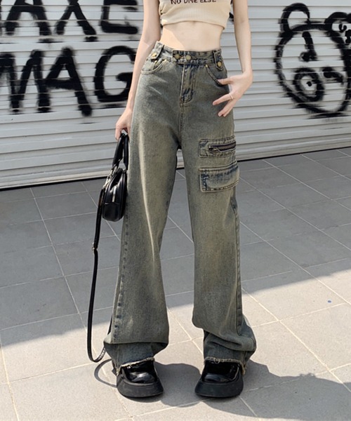 【セール】【Un】【it】【Lilamusant(リラミュゾン)】ヴィンテージライクセミワイドストレートデニムパンツ Y2K 韓国ストリート(デニムパンツ)|Lilamusant(リラミュゾン) 【セール】【Un】【it】【Lilamusant(リラミュゾン)】ヴィンテージライクセミワイドストレートデニムパンツ Y2K 韓国ストリート(デニムパンツ)|Lilamusant(リラミュゾン)