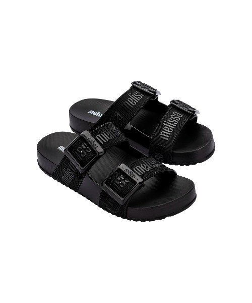 Melissa(メリッサ)・Cozy Slide M-Lover スライドサンダル Cozy M Lover Slide in Black – Melissa Shoes