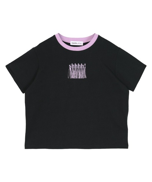 miette（ミエット）の「フリンジロゴ刺繍Tシャツ（Tシャツ/カットソー・レディース・オフホワイト/ブラック/チャコール・FREE）」の10枚目の写真
