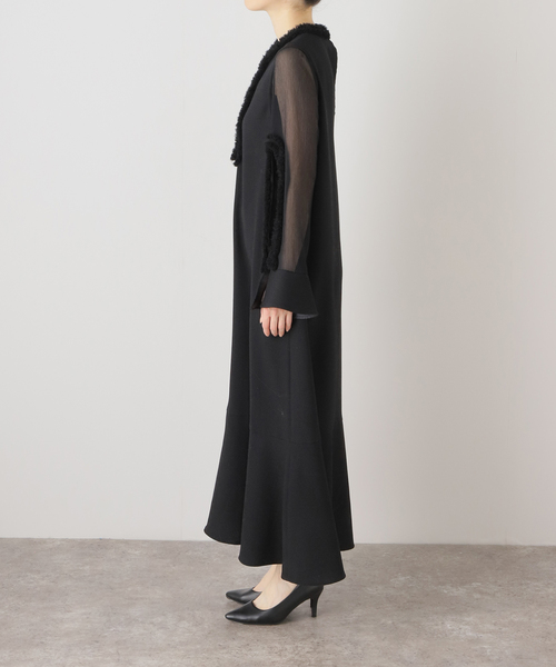 FUMIE TANAKA（フミエタナカ）の「【FUMIE TANAKA(フミエタナカ)】frill neck op：ワンピース（ワンピース・レディース・ブラック・2）」の3枚目の写真