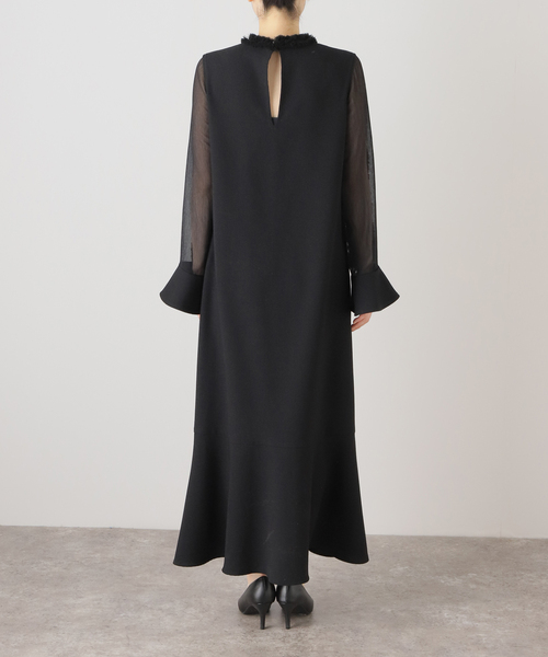 FUMIE TANAKA（フミエタナカ）の「【FUMIE TANAKA(フミエタナカ)】frill neck op：ワンピース（ワンピース・レディース・ブラック・2）」の4枚目の写真