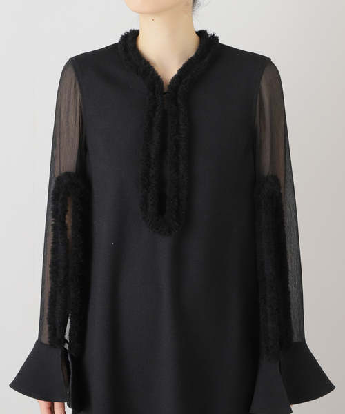 FUMIE TANAKA（フミエタナカ）の「【FUMIE TANAKA(フミエタナカ)】frill neck op：ワンピース（ワンピース・レディース・ブラック・2）」の5枚目の写真